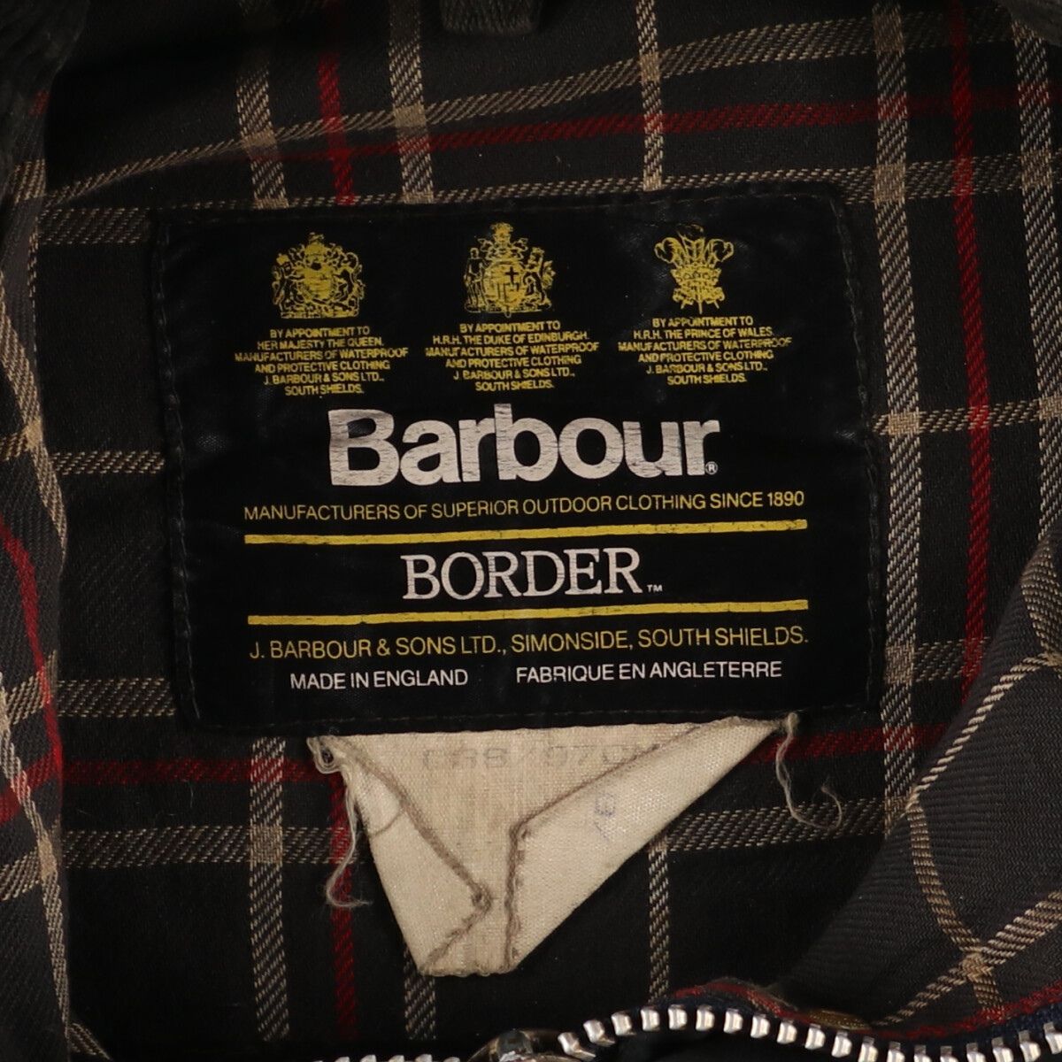 古着 80年代 バブアー Barbour BORDER ボーダー 旧3ワラント