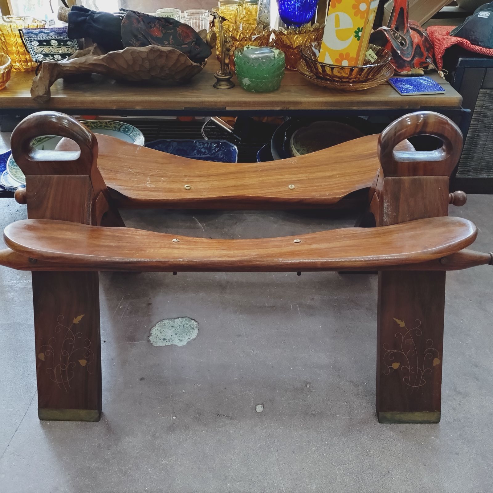 アンティーク 真鍮象嵌 鞍型 ラクダスツール オットマン 【公式通販】