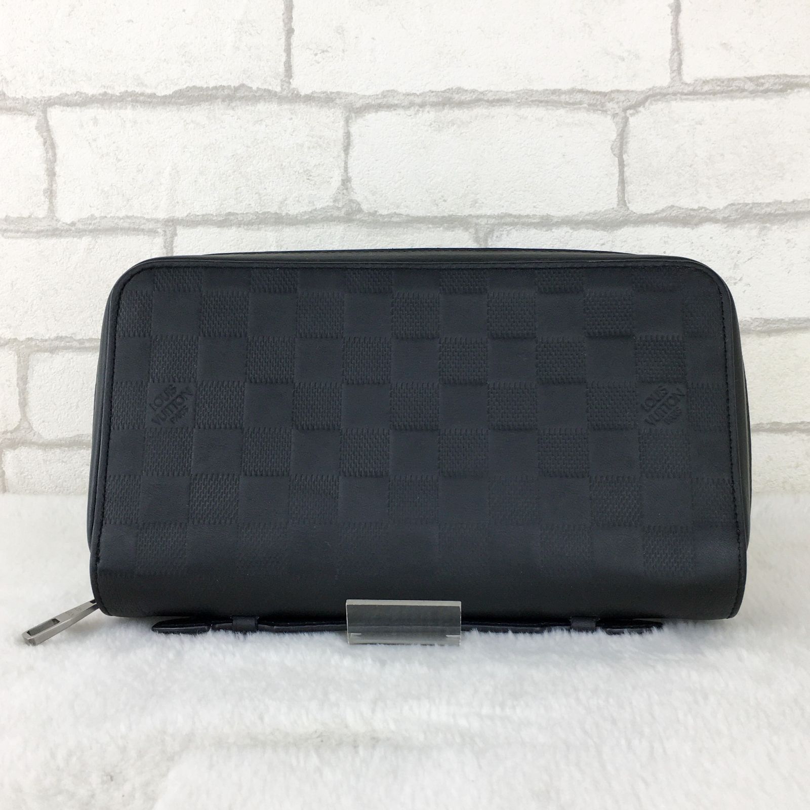 LOUIS VUITTON◇ジッピーXL_ダミエ・アンフィニ_BRW/レザー/BLK/メンズ