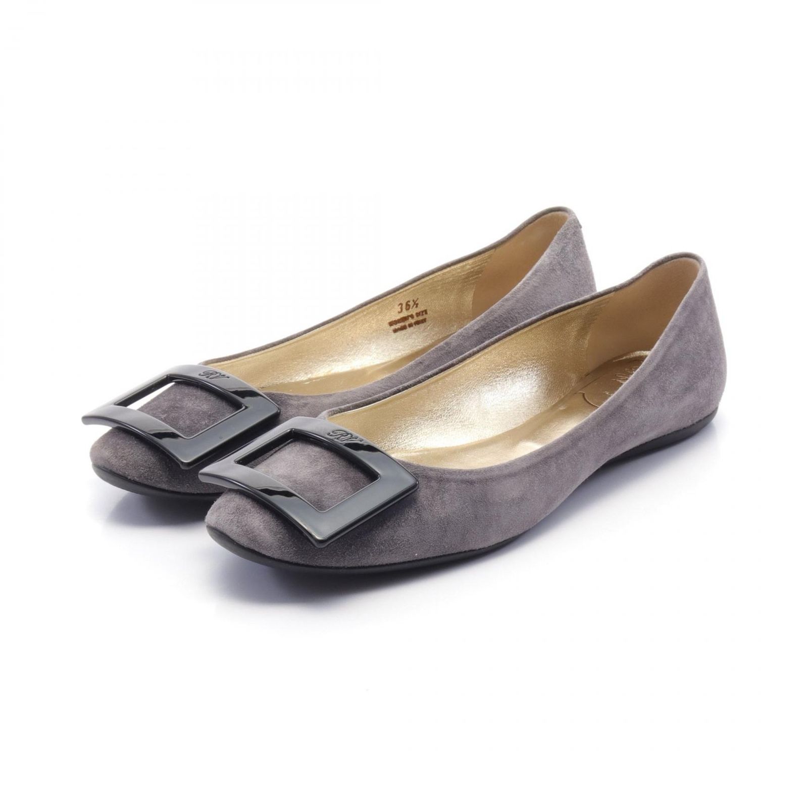 Sランク Roger Vivier ロジェヴィヴィエ Viv Go-Thickストラスバックル 