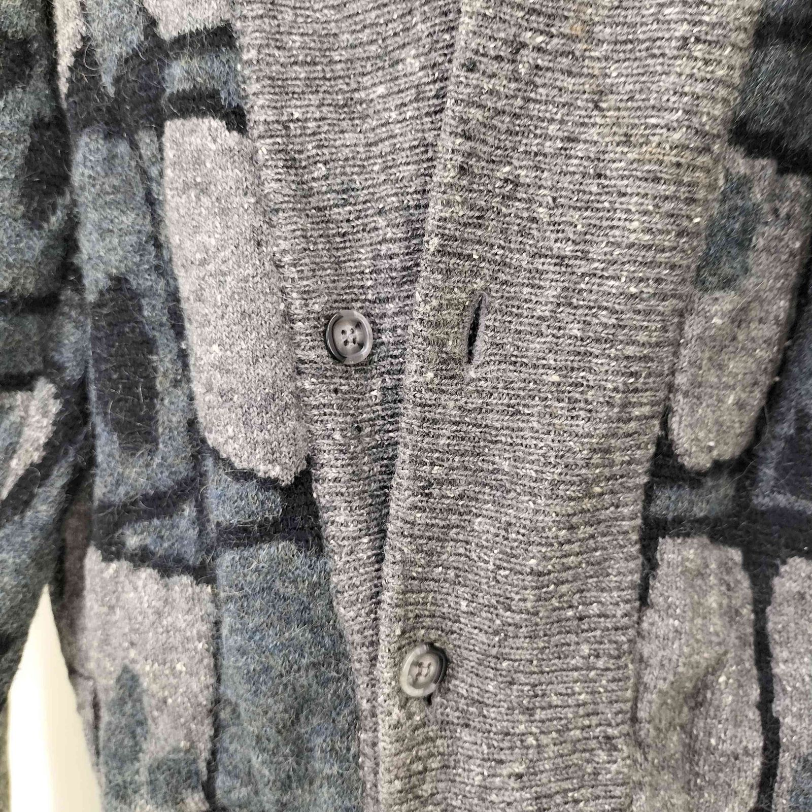 80s ISSEY MIYAKE MEN ポロシャツ ニットポロ 総柄 筆タグ