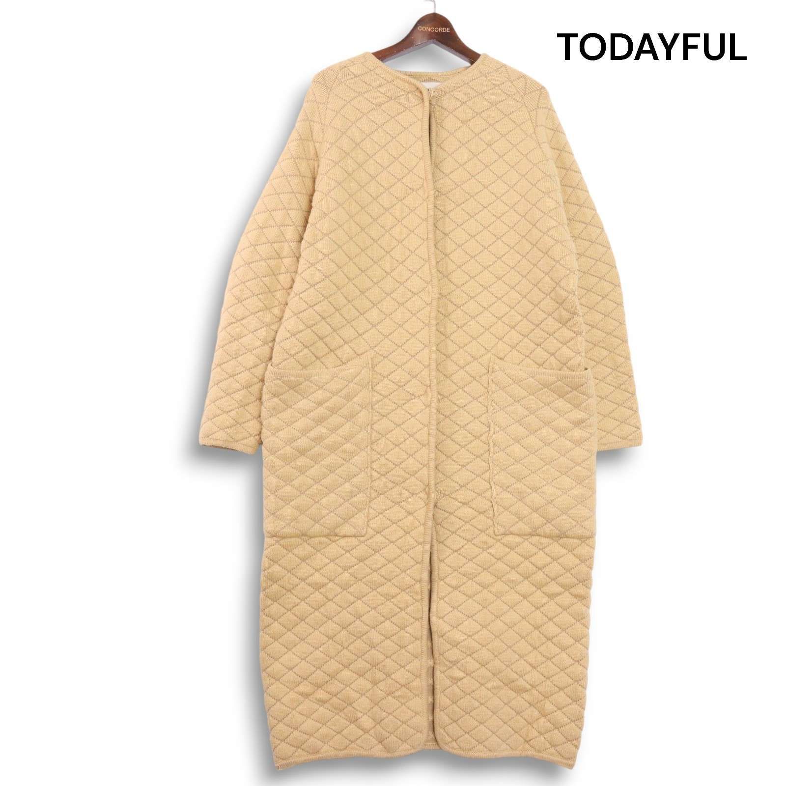 ロングコート todayful キルティングニットコート 36