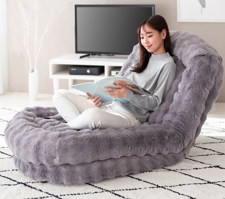 ♪巣ごもり ふわとろ ソファベッド グレー 幅90cm ソファ クッション マイクロファイバー ふわふわ あったか