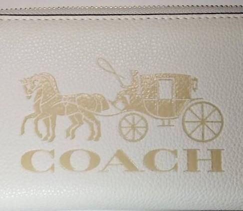 COACH 新品 チョーク ホワイト 馬車 レディース 長財布 白 財布 J04