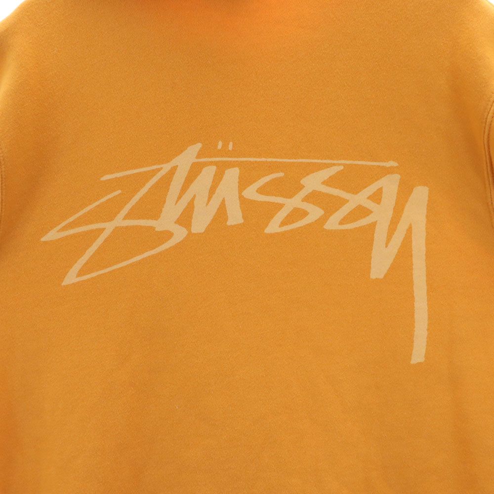 ステューシー バックプリント 長袖 スウェット パーカー M オレンジ STUSSY 裏起毛 メンズ - セール大阪