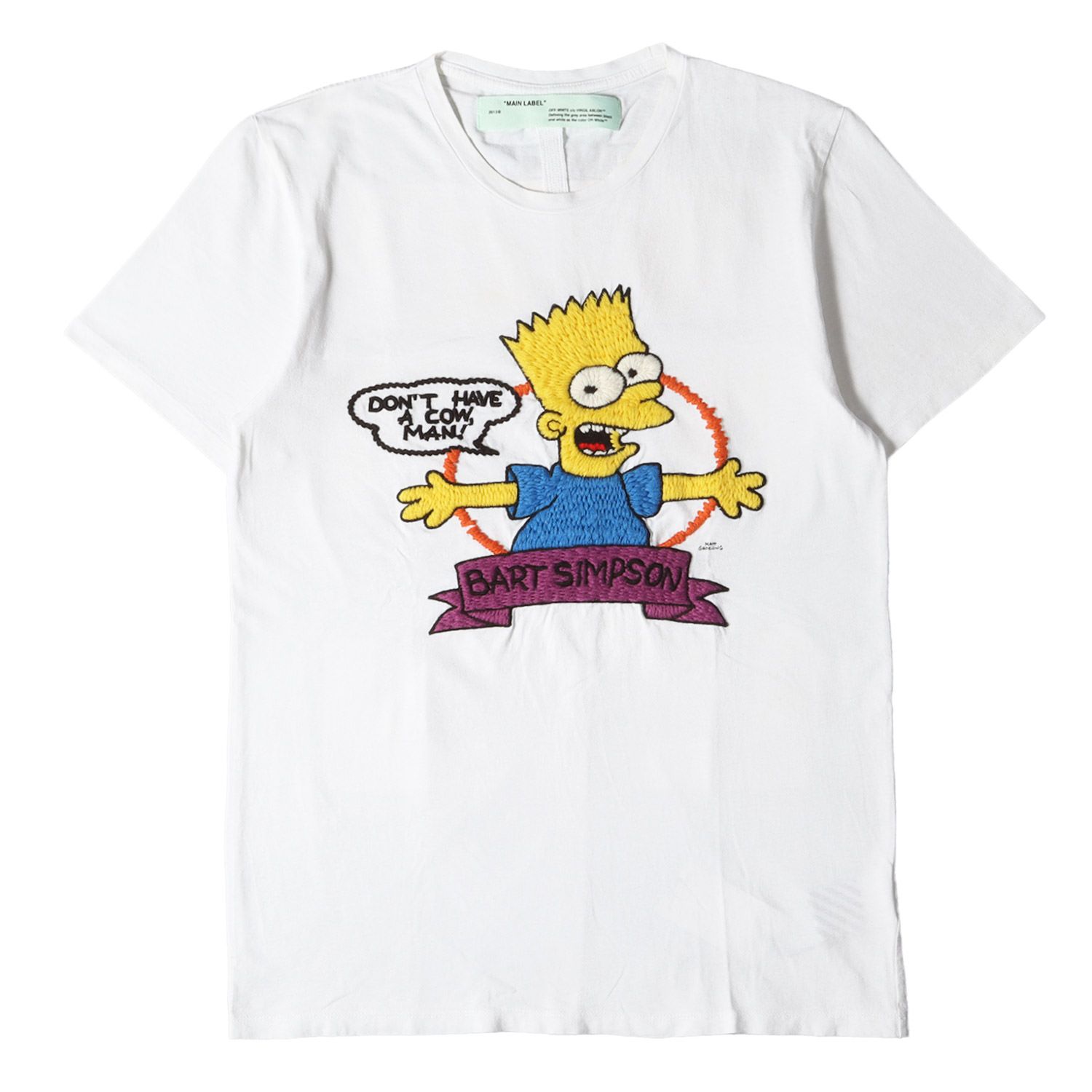 OFF-WHITE オフホワイト Tシャツ The Simpsons シンプソンズ 刺繍 ...