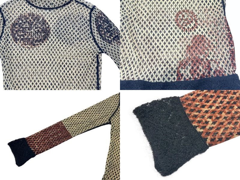 Jean Paul GAULTIER CLASSIQUE ジャンポールゴルチェ クラシック パワーネット ハイネック長袖トップス サイズL 総柄 美品 中古 4b002363 Jean Paul GAULTIER CLASSIQUE ジャンポールゴルチェ クラシック