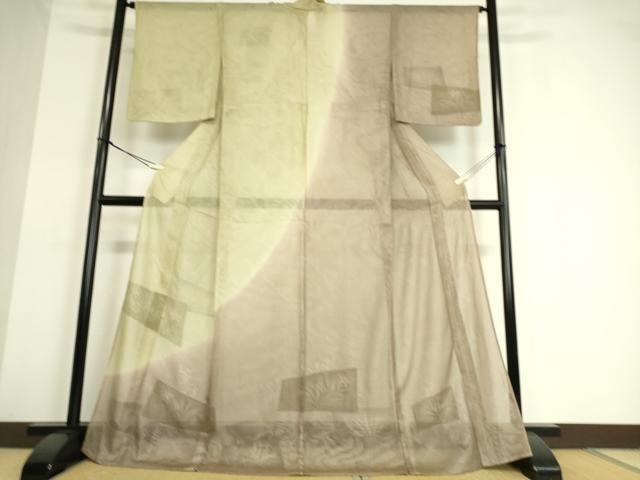 平和屋着物▽訪問着 無双 紗袷 紗×紗 色紙花文 正絹 逸品 DAAT9008az