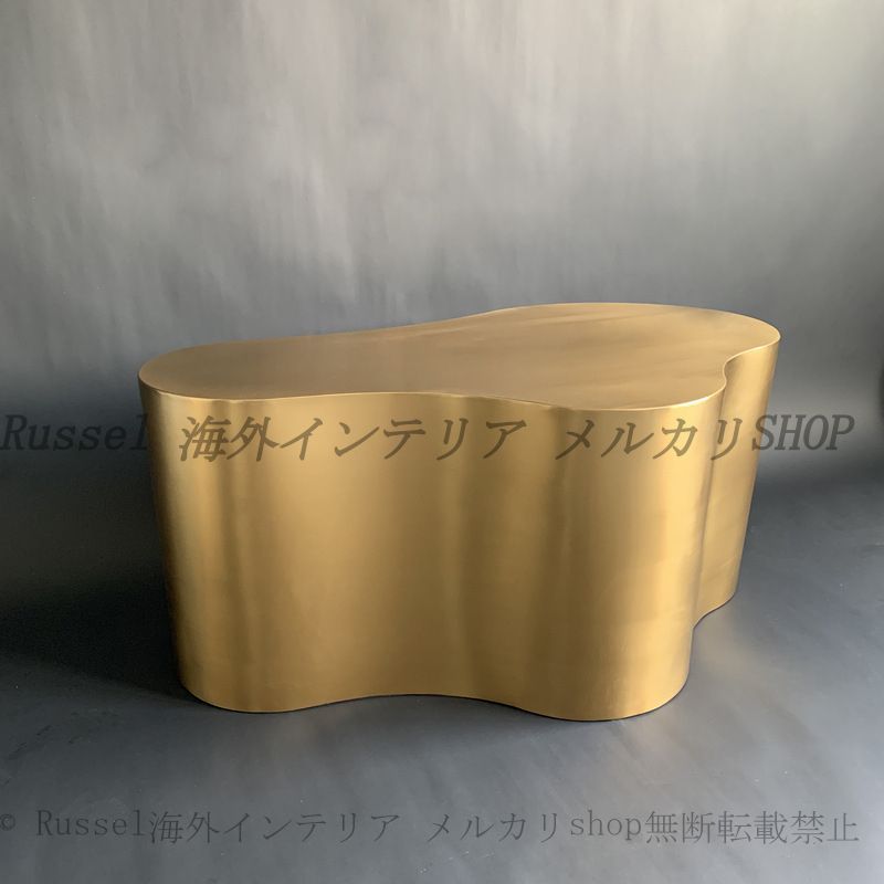 センターテーブル ラグジュアリー 光沢 造形美 おしゃれ かわいい インテリア 北欧 ダイニング テーブル ステンレス モダン コーヒー テーブル 金 ゴールド