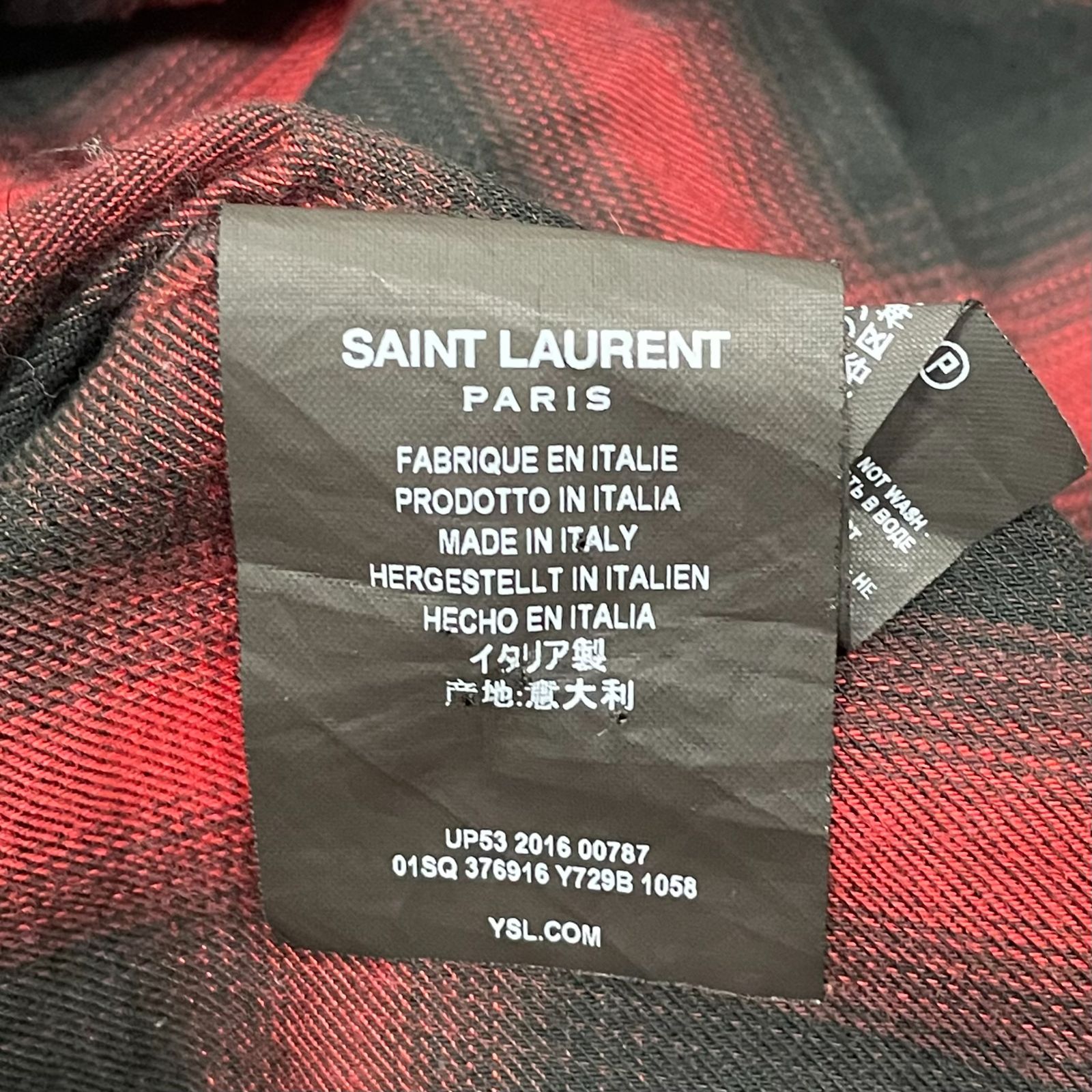 SAINT LAURENT PARIS オンブレ チェックシャツ サンローラン パリス