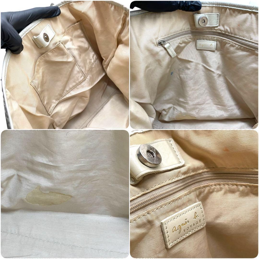 良品 agnes b. アニエスべー トートバッグ キャンバス レザー