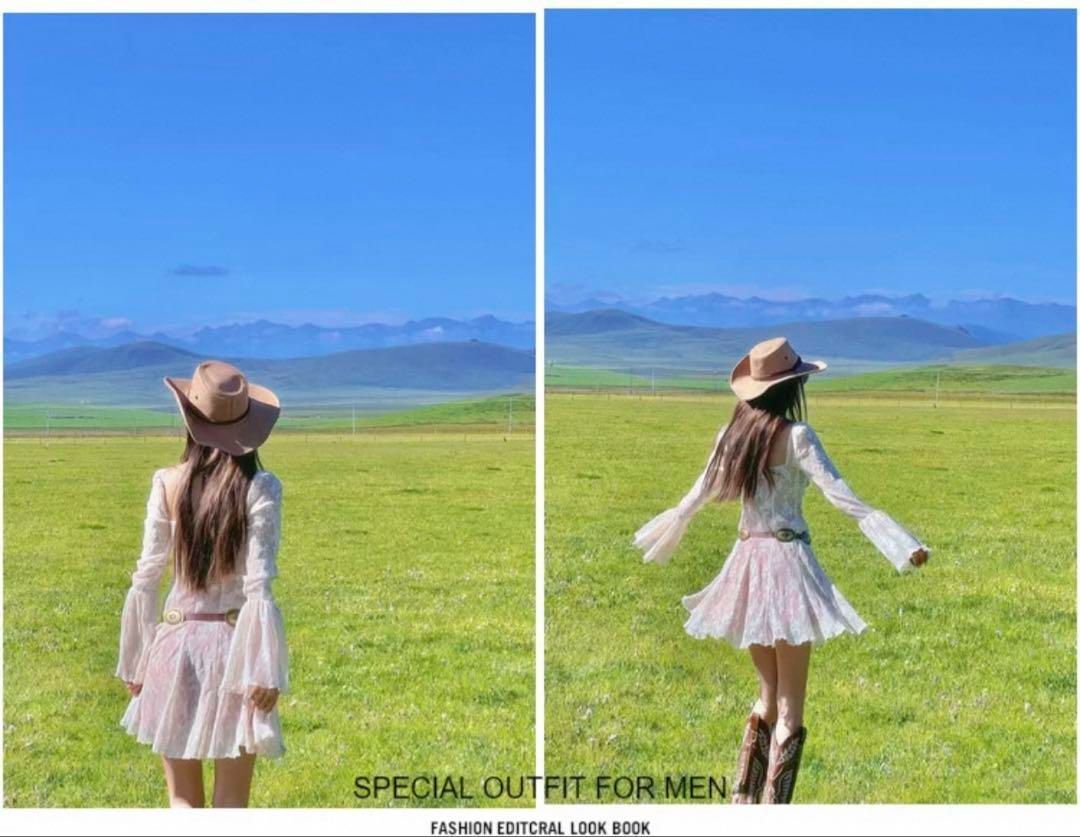 フレンチスクエアネックレースミニワンピ