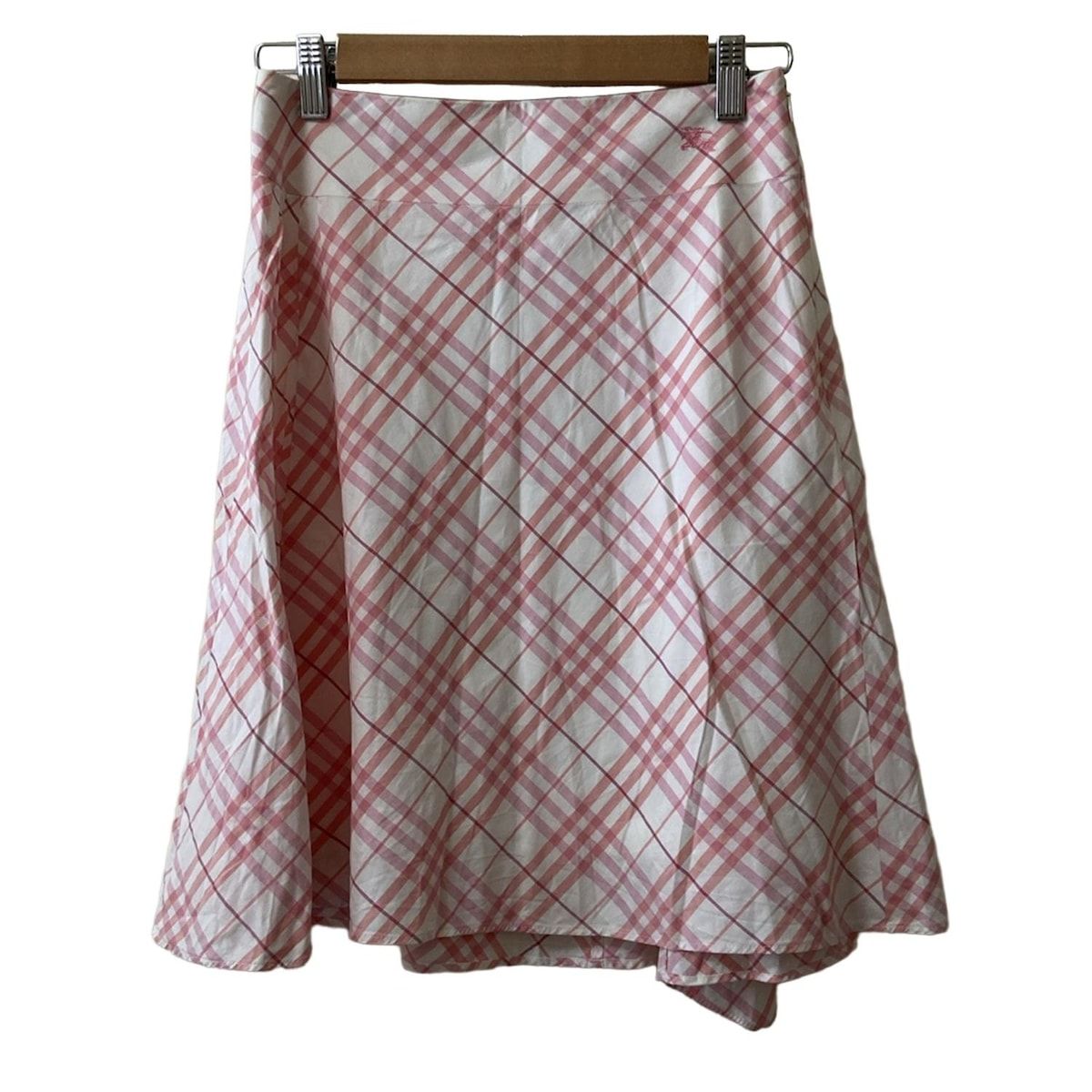 Burberry Blue Label バーバリーブルーレーベル スカート サイズ36 S レディース - 白×ピンク ひざ丈 チェック柄