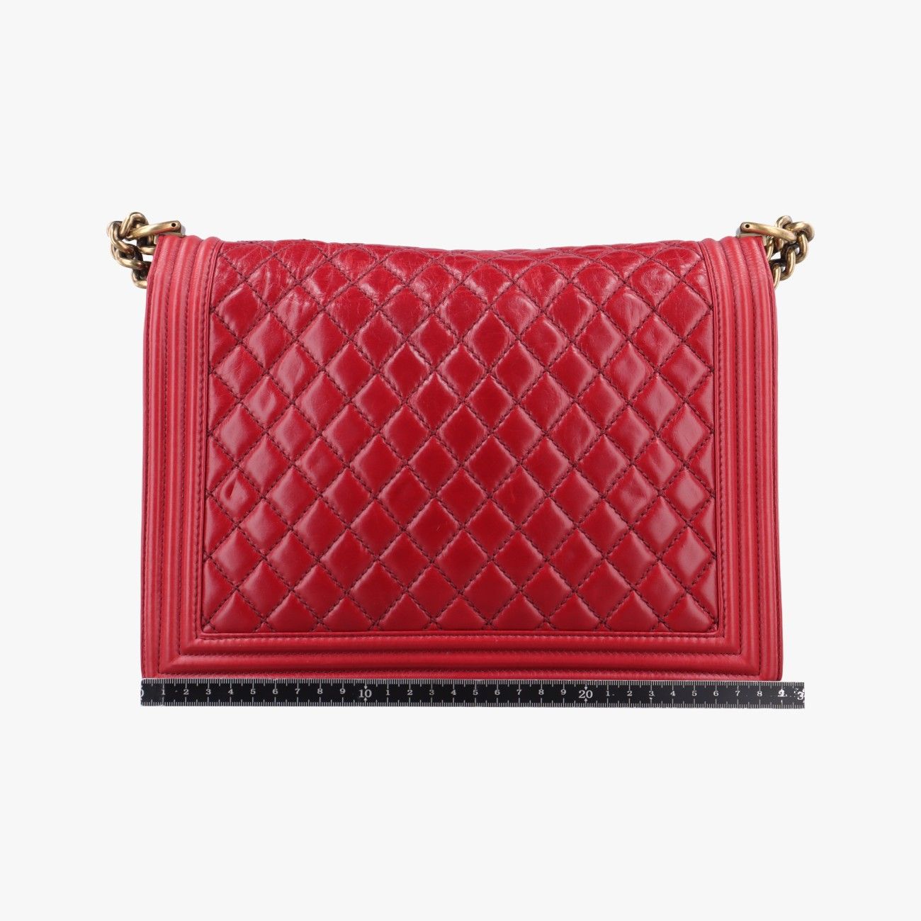 シャネルChanelボーイシャネルレッドオイルドレザー