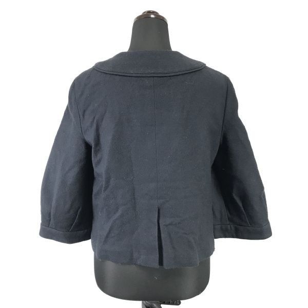 3.1フィリップリム/3.1phillip lim★七分袖/ノーカラージャケット【2/レディースM/黒に近い紺/black】コート/ブルゾン/アウター/Jackets◆cBH262 3.1フィリップリム/3.1phillip lim☆七分袖/ノーカラー