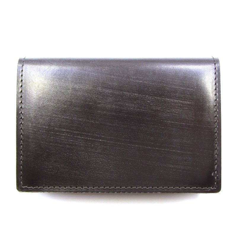 【美品】GANZO　ガンゾ　カードケース　名刺入れ　黒　シンブライドル　ロゴ刻印 美品 GANZO ガンゾ 名刺入れ 57189 THIN BRIDLE 通しマチ シン