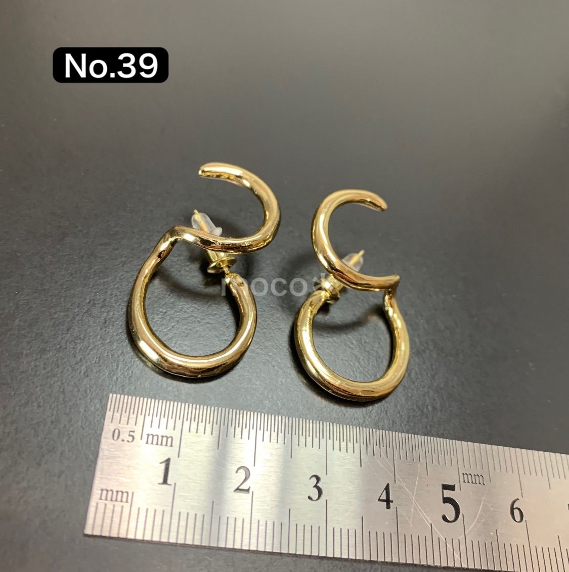 エイトラウンド ピアス ゴールド 金属アレルギー対応 イヤーカフ No.39  