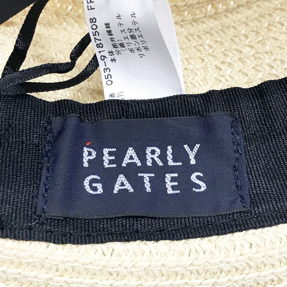 PEARLY GATES パーリーゲイツ ひまわり付き ストローフラットハット ベージュ系 FR 240101526134 ゴルフウェア ストスト LLC-HASEGAWATOSO_COM