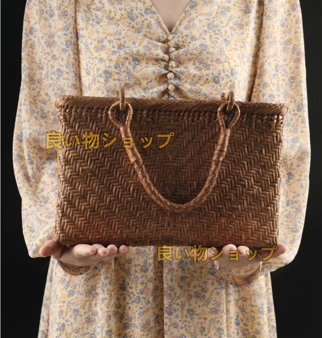 山葡萄かごバッグ 手編み山葡萄籠バッグ