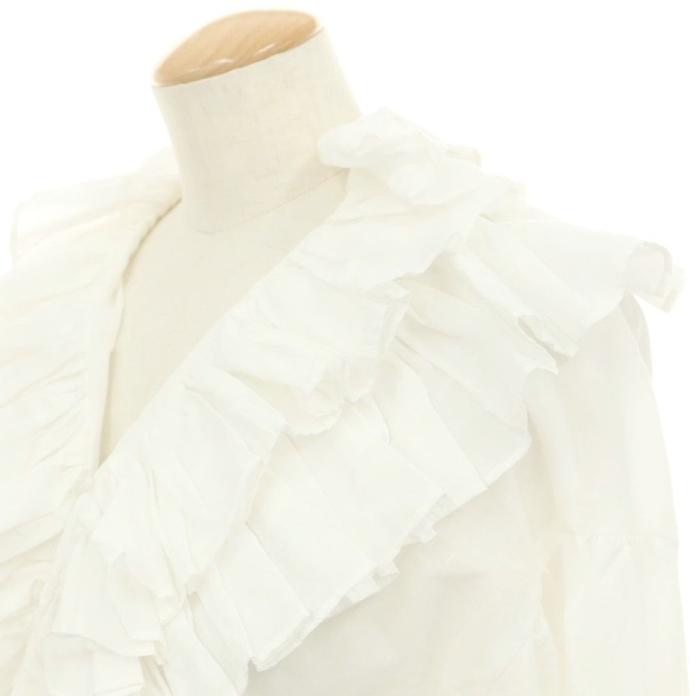 クリンクル crinkle コットン フリル ブラウス ホワイト サイズ レディース