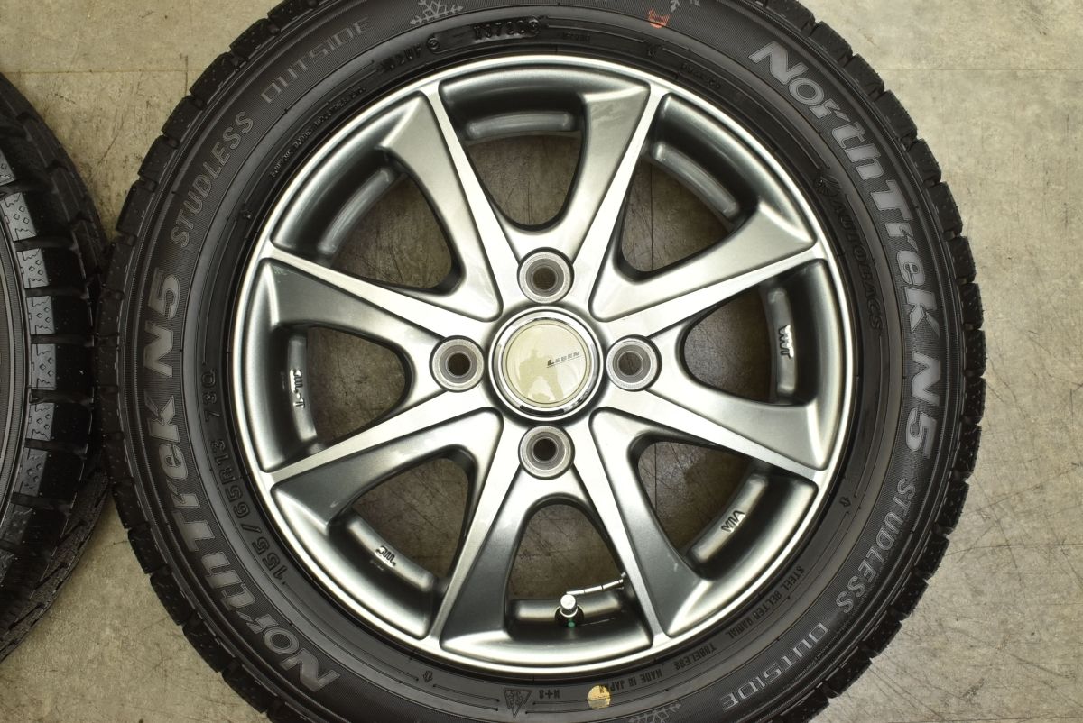 バリ溝】LEBEN 13in 4.00B +43 PCD100 ノーストレック N5 155/65R13 