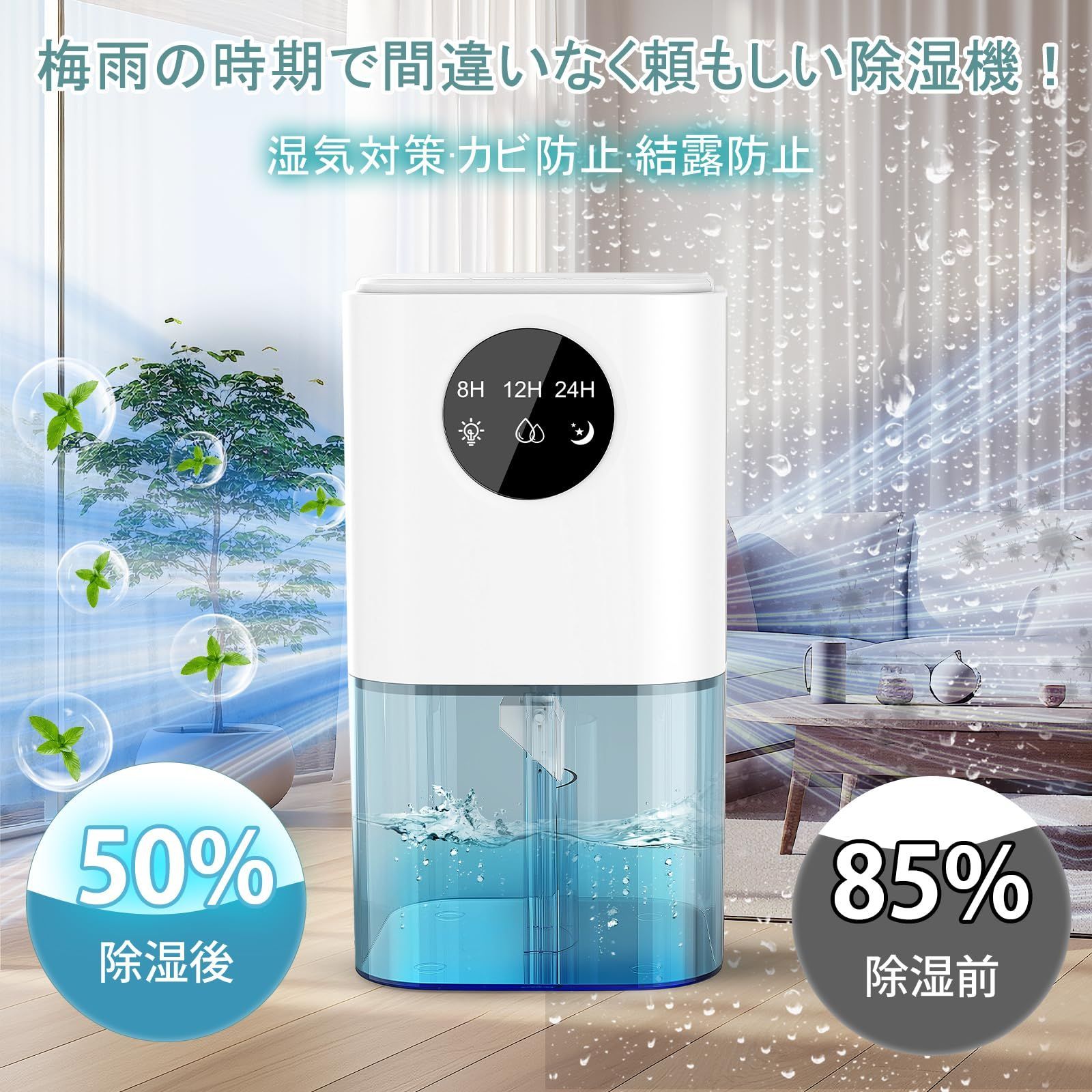除湿機 小型 除湿器 省エネ 2025 梅雨対策 1500mL大容量水タンク 静音 狭い空間向け 湿気取り カビ対策 コンパクト 8 24時間切タイマー 満水自動OFF 7色LEDライト 押入れ 下駄箱 脱衣所 洗面所 風呂場 ペルチェ式除湿機 日
