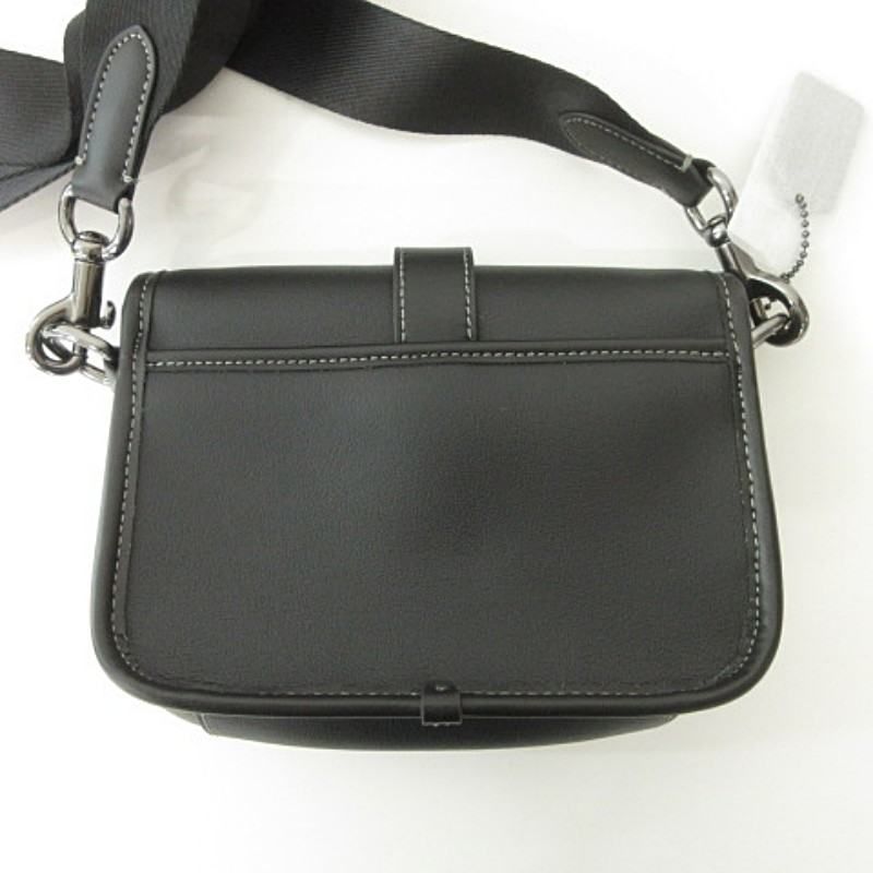 COACH ブラックレザー ショルダーバッグ 保存袋付き