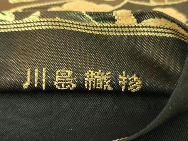 平和屋本店■極上　西陣　川島織物　六通柄　本袋帯　唐織　鳳凰草花文　黒地　金糸　逸品　DZAA2581kh5 平和屋本店□極上 西陣 川島織物 六通柄 本袋帯 唐織 鳳凰草花文 黒地