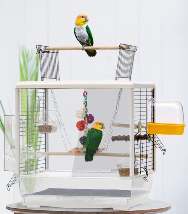 ペットの観賞に 両面クリアタイプS 金網窓 大型鳥かご 鳥かご バードゲージ 鳥小屋 鳥カゴ オウム 透明