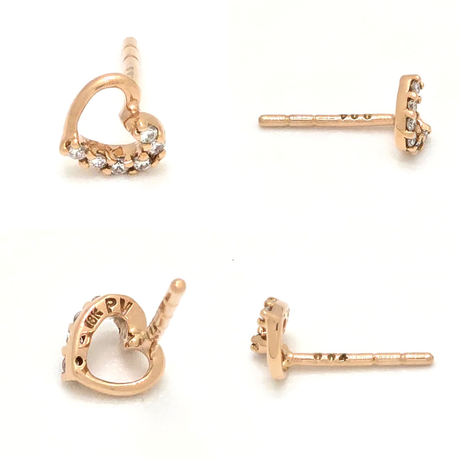 ☆交渉可☆ポンテヴェキオ　オープンハート型ダイヤモンドピアス　K18WG Ponte Vecchio ポンテヴェキオ オープンハート ダイヤモンド ピアス 両