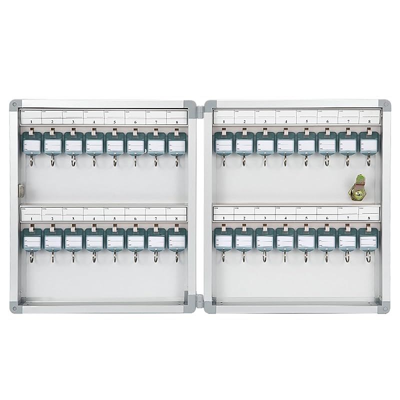 AOVOCO キーボックス 壁掛け keybox 鍵収納 ロック付き 会社 事務所 業務用 オフィス(32キー)