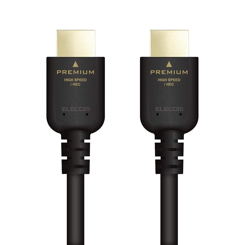 エレコム HDMI ケーブル 1m プレミアム 4K 2K (60P) UltraHD 3DフルHD 【PS4/Xbox360/Nintendo Switch対応】 ノイズ軽減 ブラック DH-HDPS14E10BK 1
