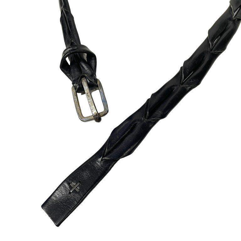 m.a+ カーフレザーシルバーステープルメッシュベルト 編み込み VA 1.5  