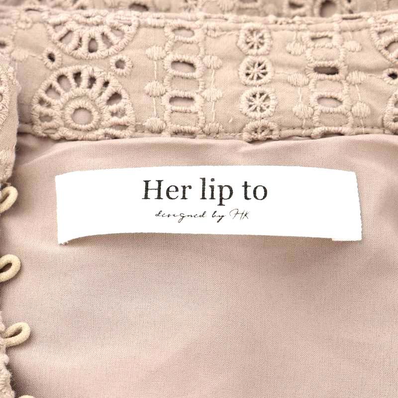 Her lip to ノースリーブ ロングワンピース M ベージュ ハーリップトゥ HER LIP TO Lace-trimmed Belted Dress