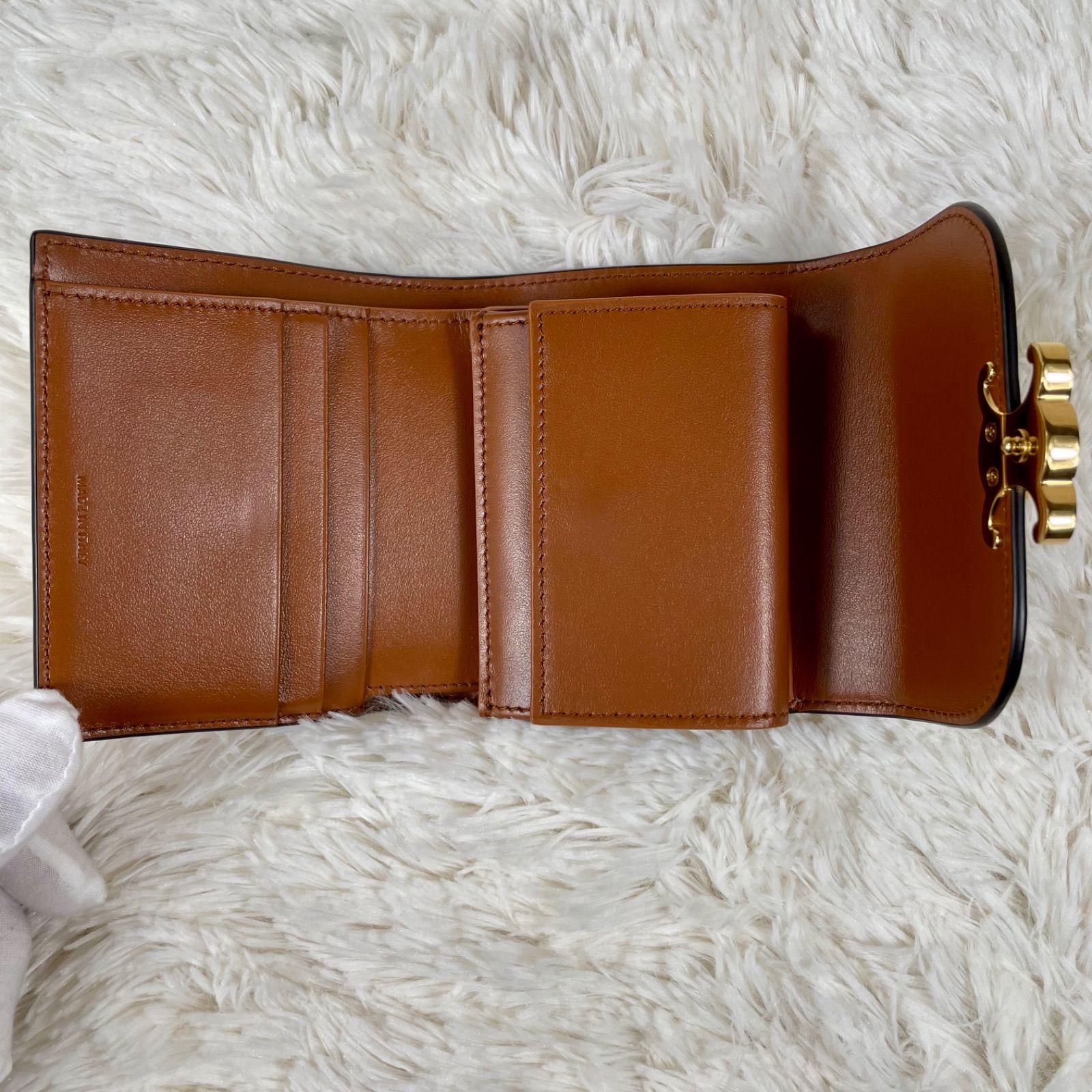 極美品】CELINE セリーヌ トリオンフ スモールフラップウォレット 三
