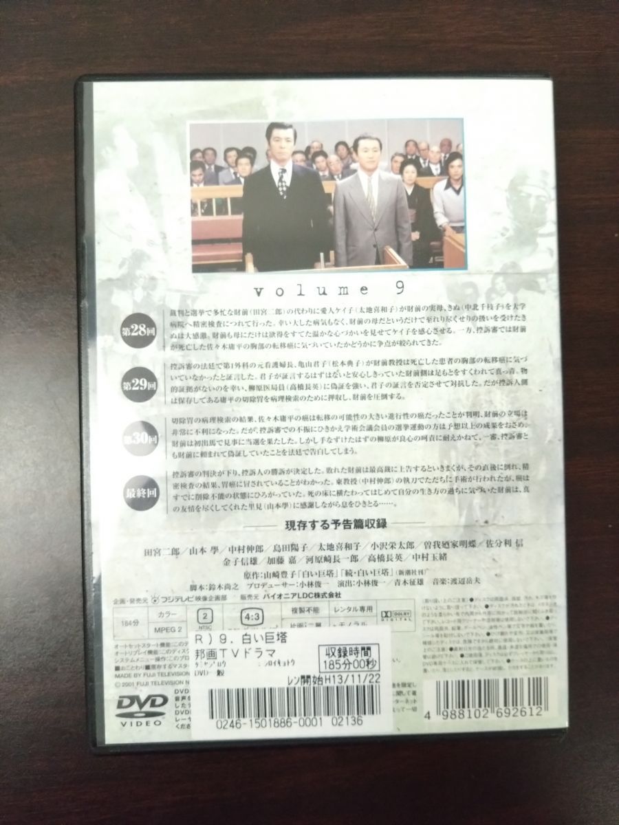 白い巨塔 全巻セット／9巻揃 田宮二郎／山本學／山崎豊子 【DVD