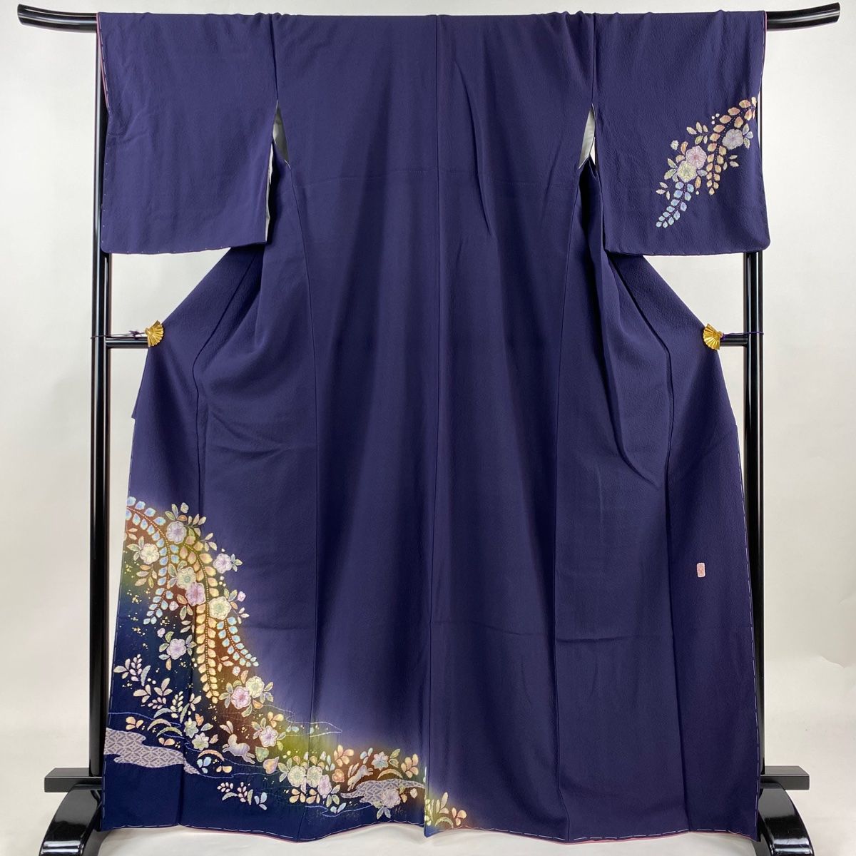 付下げ 身丈167cm 裄丈68cm L 袷 翠山工房 やまと 落款 辻が花 金彩