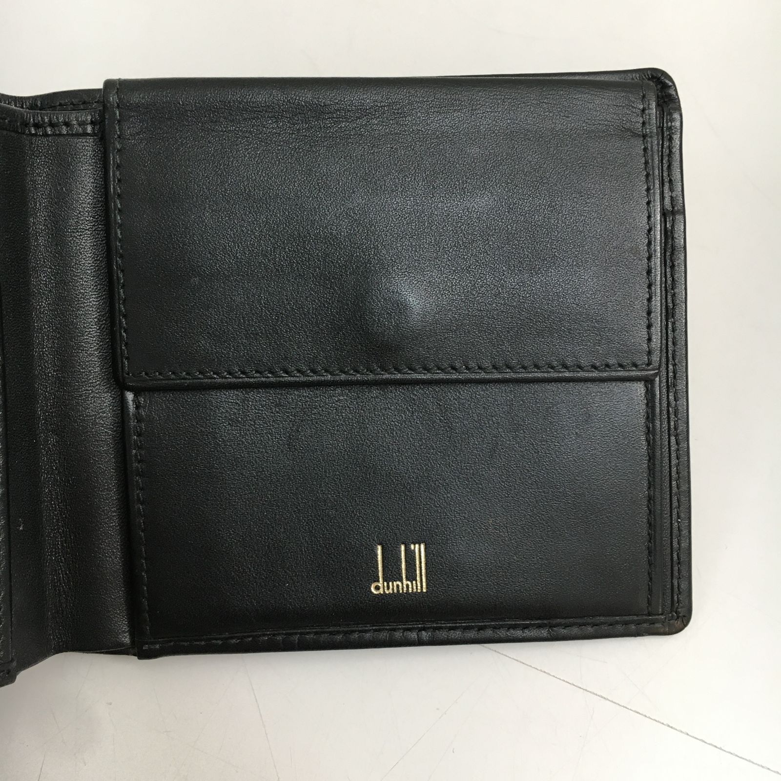 三沢店85】Alfred dunhill ダンヒル メンズ 二つ折り財布 ブラック 
