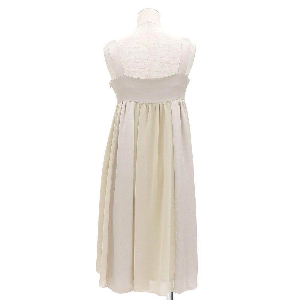 超 GALLARDAGALANTE ガリャルダガランテ ワンピース ドレス サテン シフォン ベージュ 膝丈 ギャザー レディース 243551