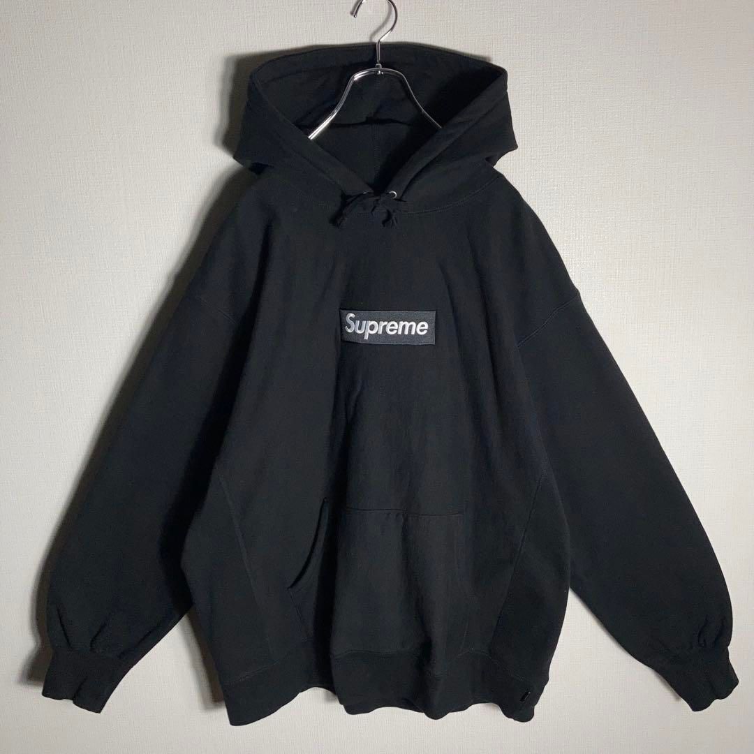 美品】SUPREME プルオーバーパーカー ボックスロゴ 2021 黒 XL