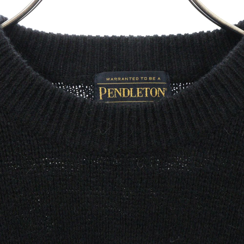 PENDLETON (ペンドルトン) ノルディック柄 クルーネックウールニットセーター ブラック 9575-8203