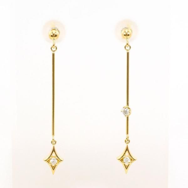 K18YG ピアス Earring ダイヤ 総重量約0.9g