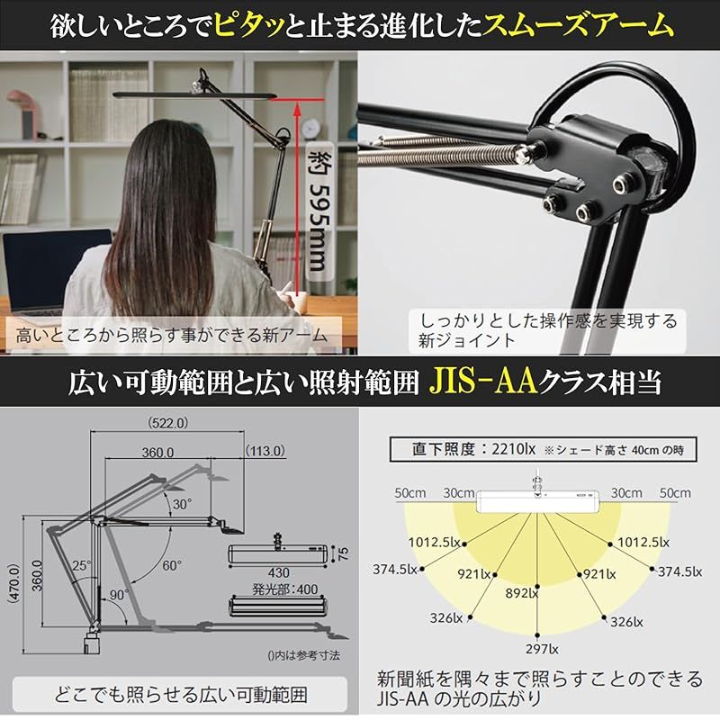 LEDデスクライト 高演色Ra94
