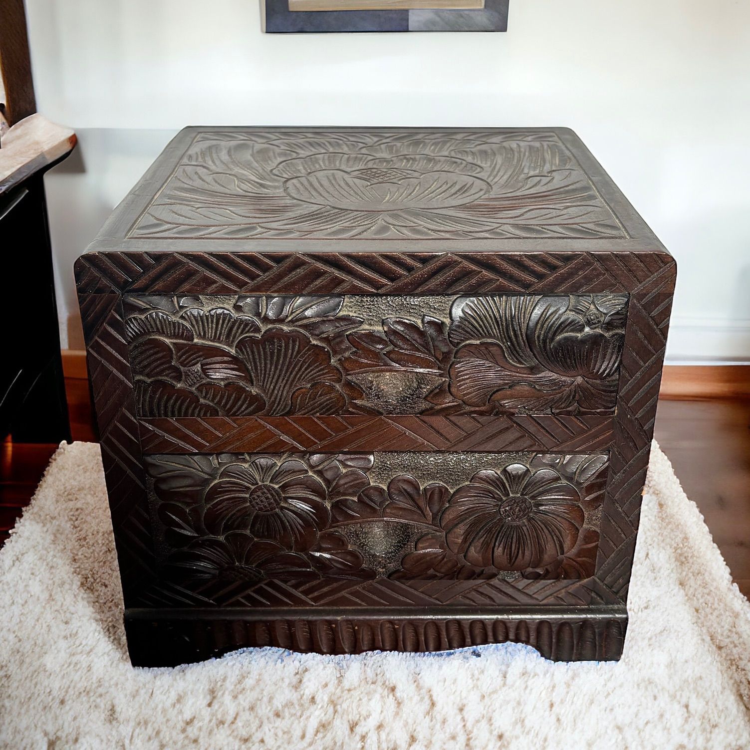 日光彫 二段小引き出し 日光彫 小引き出し 2段（日光彫 二段小引き出し 家具）