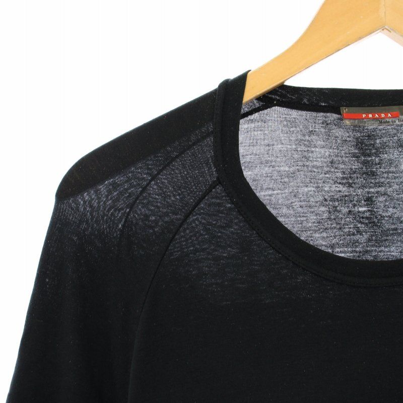 PRADA SPORTS 半袖Tシャツ 黒 プラダスポーツ PRADA SPORT Tシャツ カットソー 半袖 M 黒 /TK