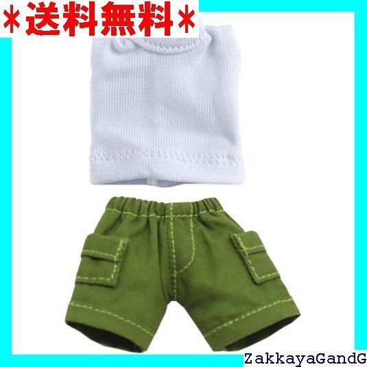 niannyyhouse OB11 サイズ オビツドール 11cmボディ用 カウボーイ 半ズボン 長い ベスト ポケットカーゴパンツ 人形服 1/12bjdドール服 long green 778