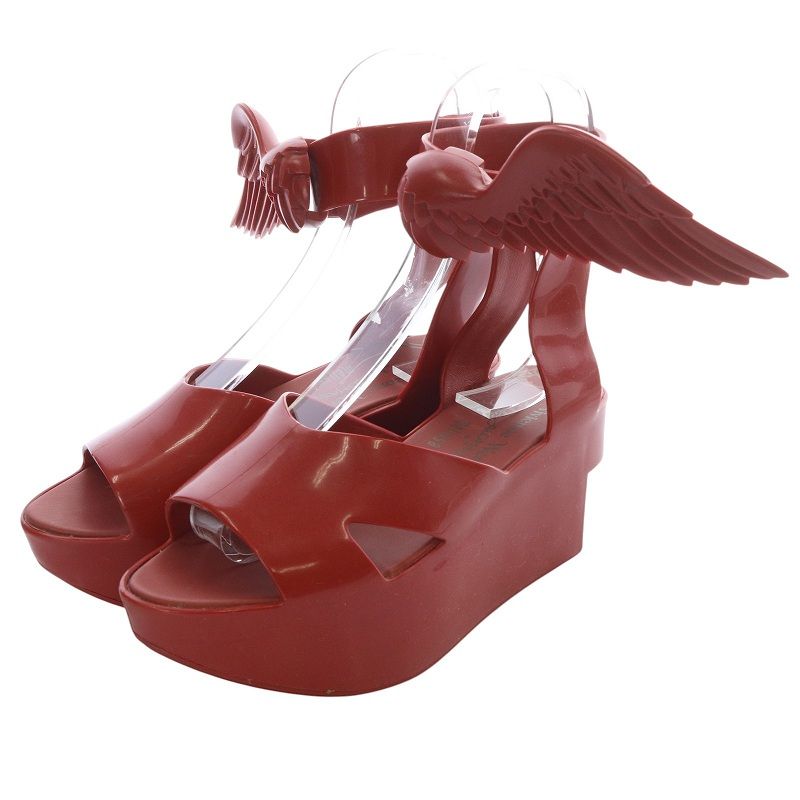 ヴィヴィアンウエストウッド Vivienne Westwood アングロマニア ロッキンホース サンダル Melissa 厚底 23.5cm 赤