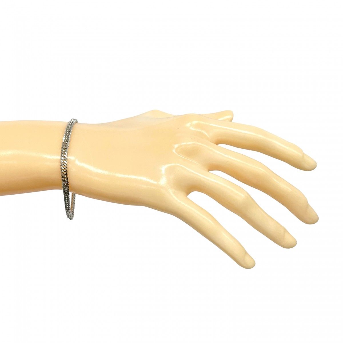 5khd323】喜平 ブレスレット Pt850 プラチナ 6面 ダブル 18.3cm 10.4g  