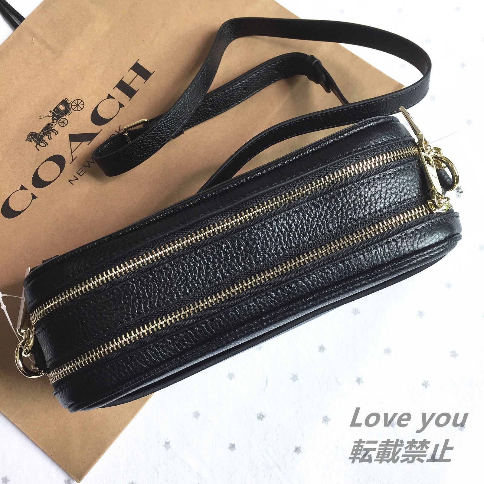 COACH コーチバッグ F39856 ブラック ダブルジップ ショルダーバッグ レディースバッグ クロスボディー アウトレット品 新品未使用 -  メルカリ