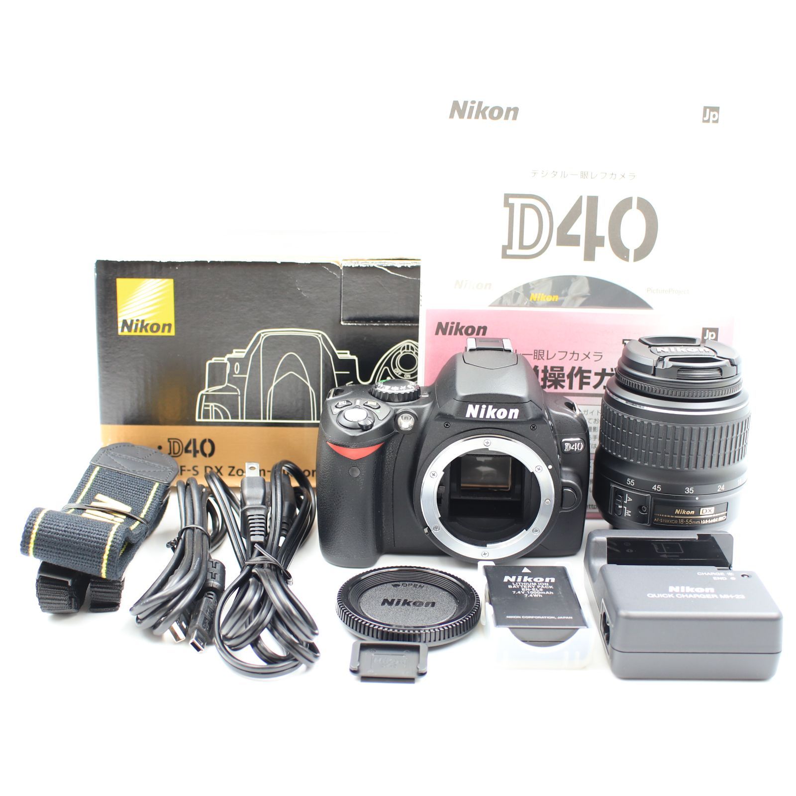 シャッター数61枚 Nikon D40 レンズキット ブラック デジタル一眼レフカメラ ニコン